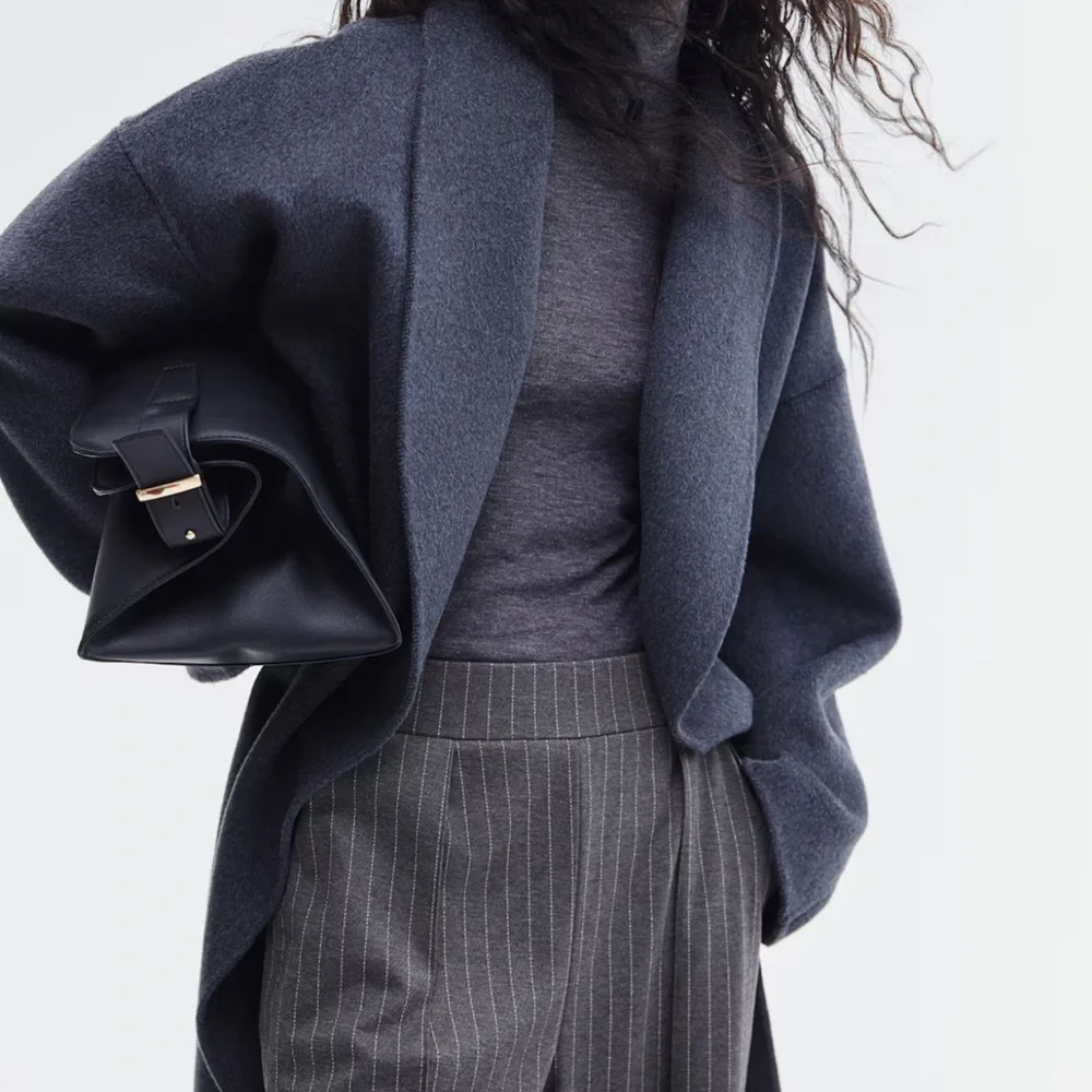 Gray Pinstripe Women's Wide-Leg High rise Pants sz XS NEW NWOT Price Firm! - Picture 5 of 12